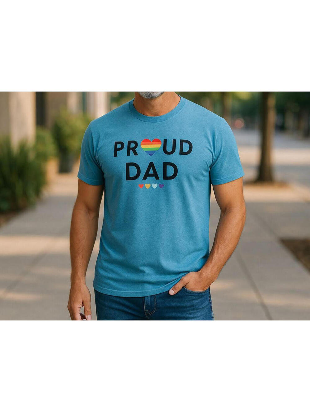 Proud Dad Rainbow Heart For LGBT Unisex T-Shirt